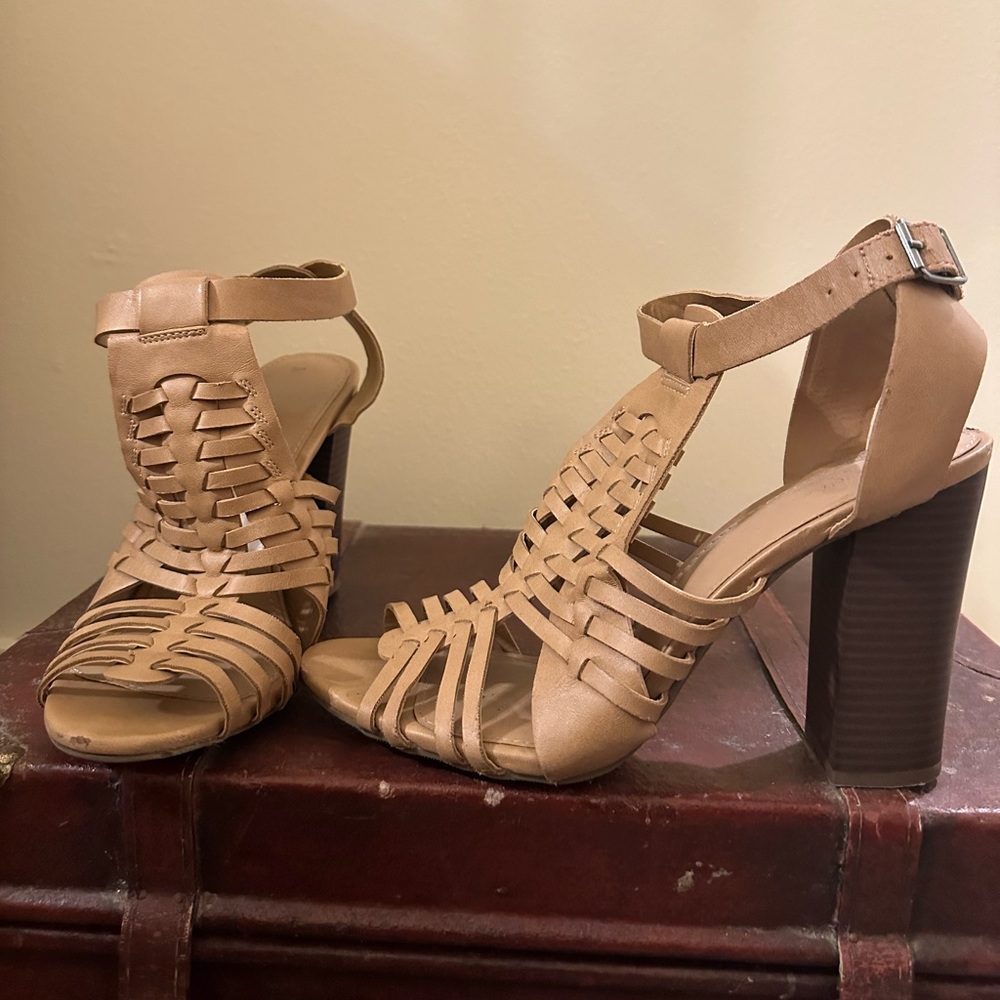 Merona, Heeled Sandals, Nude, Size 10